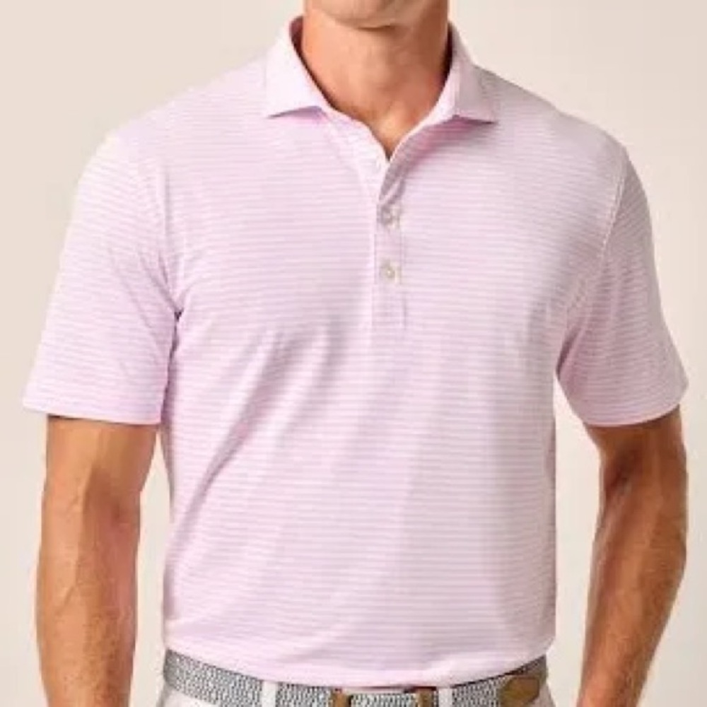 Turtleson Golf Polo Shirt Men Large Size XL tour Performance Pink/Grey athletic